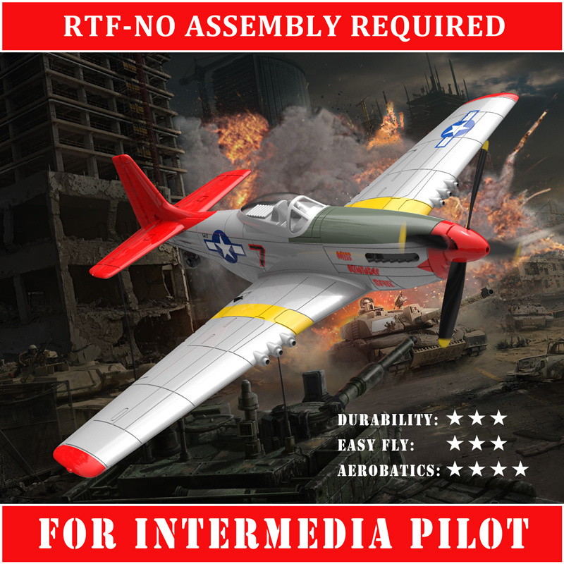 4CH 2.4G Airplane Model Beginner Outdoor Park Flyer Epp Foam Radio Remote Control Toys Rc Plane P51 For Kid Birthday Gift