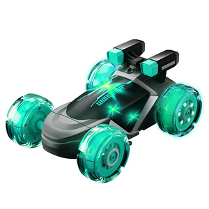 RC Stunt Car 2.4Ghz Hand Remote Control Car with Lights Music Spray Tyre Magnetic Power Generation Rc Cars Toys for Boy