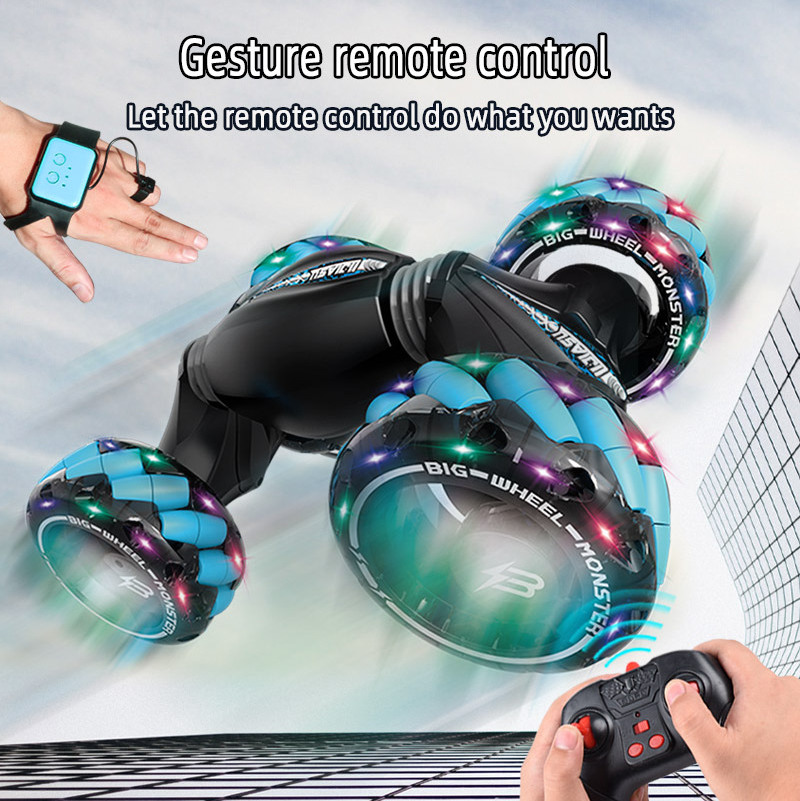 Gesture Sensing Big Wheel Twist Stunt Rc Car Off-Road Climb Monster Truck With Light And Music Remote Control Toys For Kids