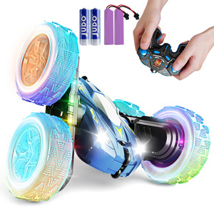 2.4Ghz 4WD Rechargeable Remote Control Car Double Sided 360 Flips Stunt Toy Car for Kids Boys Girls 3-14 Year Old Birthday Gift