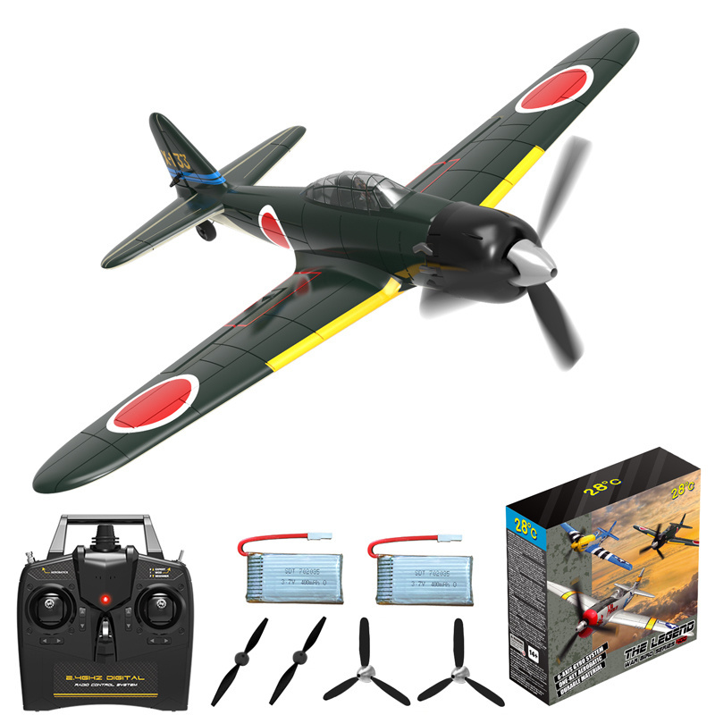 One Key Aerobatic Airplane 4 channels RC Plane Ready to Fly Zero Fighter Radio Controlled Aircraft for Beginners