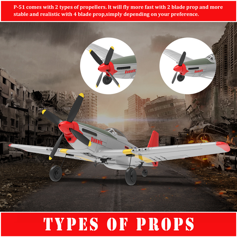 4CH 2.4G Airplane Model Beginner Outdoor Park Flyer Epp Foam Radio Remote Control Toys Rc Plane P51 For Kid Birthday Gift