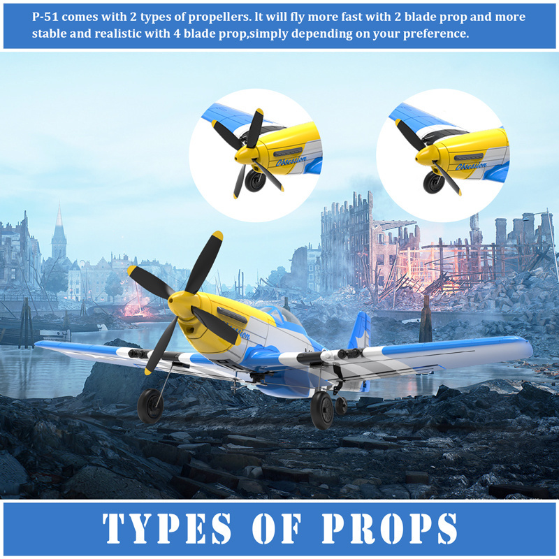 RC Plane 4 Channel Remote Control Airplanes One Key Aerobatic P51 Radio Controlled Aircraft for Beginners