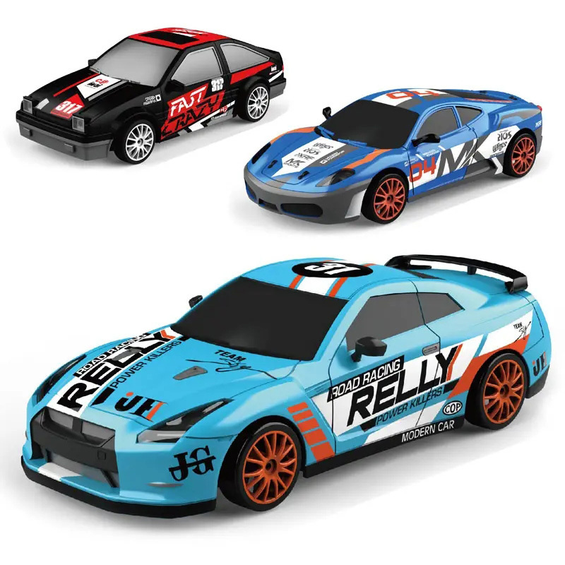 2.4G 1:24 Drift RC Car 4WD Race Car Children Toys High Speed Full Function Racing Car with Spare Tire and Obstacle