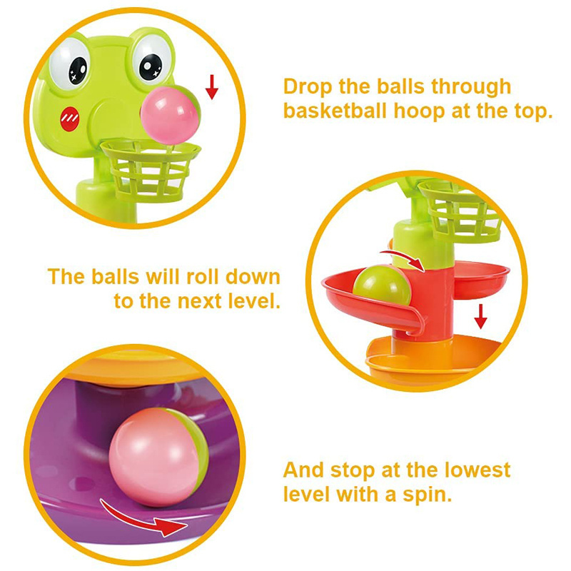 Hot Sale Early Preschool Educational Toys 5 Layer Ball Drop and Roll Swirling Tower Baby Toys for Kids