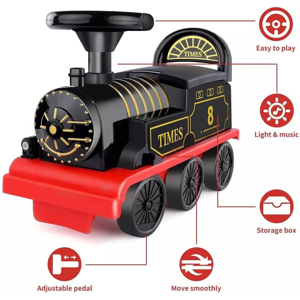 Other Toy Vehicle - Retro Train Toys Multi-Function Kids Ride On Sliding Train Toy With Lighting Music