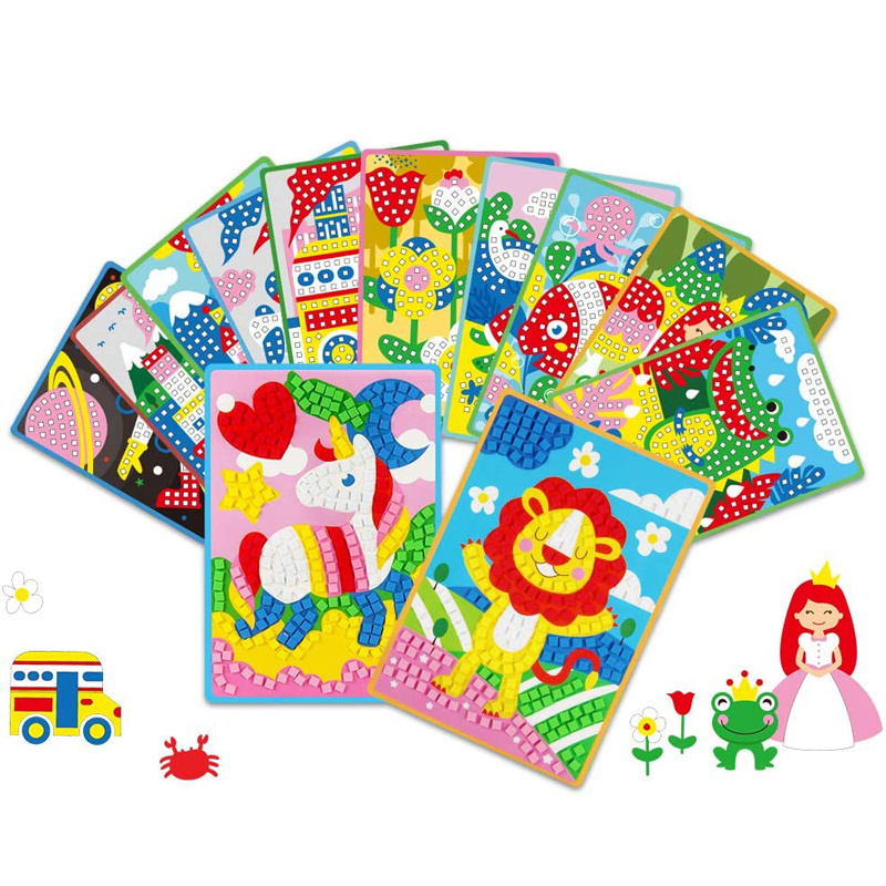 New Arrival Children Educational Toys Preschool Picture Mosaic Sticker Art Sticky DIY Handmade Art and Craft Kits for Kids Toys