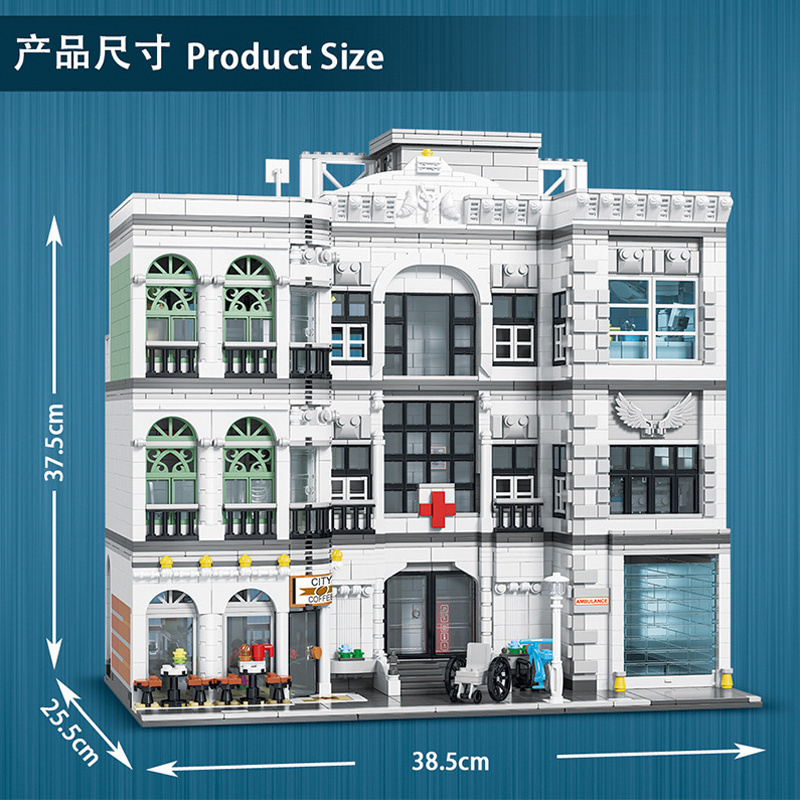 Hot Sale Educational Toys for Kids Construction City Hospital Building Kit 4953PCS Brick Assemble Hospital Model Building Blocks