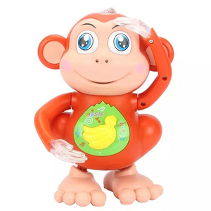 Cute Animal Battery Operated Electric Left And Right Walking Light Music Interactive Anime Toys Dancing Monkey Toy