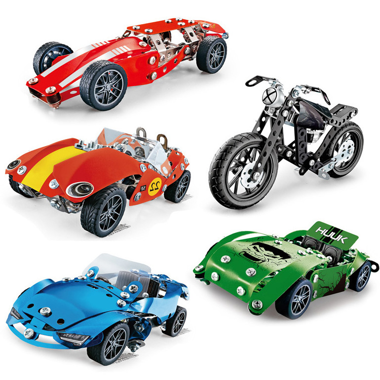 3d Diy Assembly Metal Racing Car Building Block Toys 181Pcs 3d Metal Assembly Model Kits