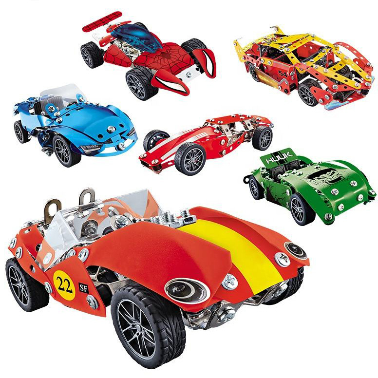 3d Diy Assembly Metal Racing Car Building Block Toys 181Pcs 3d Metal Assembly Model Kits