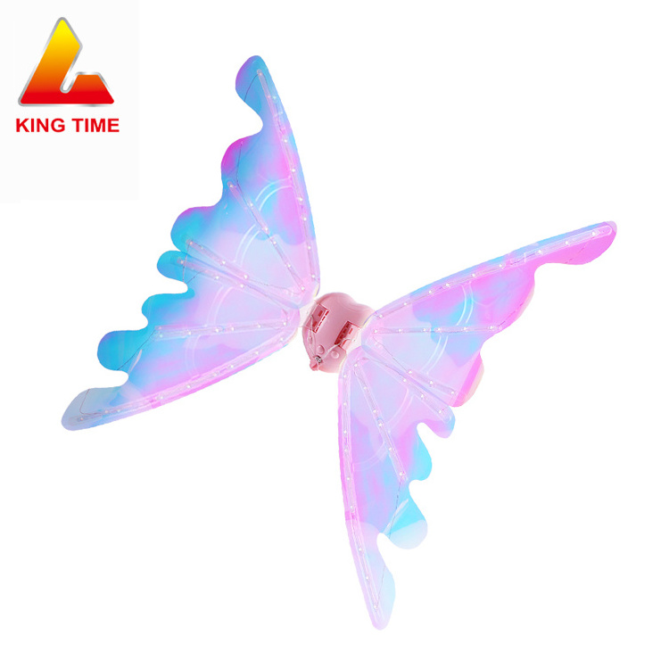 2023 Hot sell New Electric DIY  Butterfly Wings With Music Costume For Girls Light Up Fairy Wings Cosplay Angel Flapping