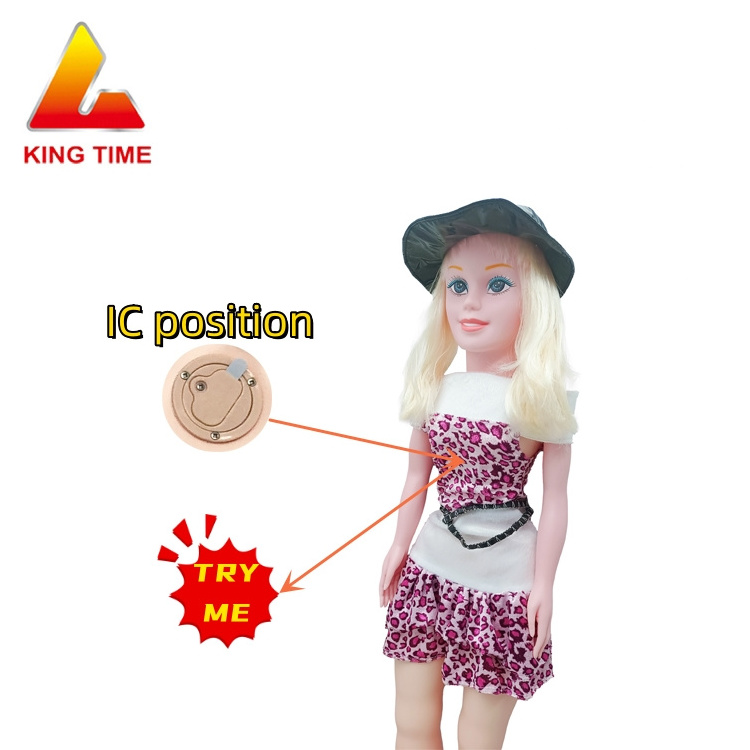 KingTime Toys Factory Direct Sales Girl Dolls For Kids Full Vinyl Silicone Blond Hair Solid Doll With Black Hat girls toys