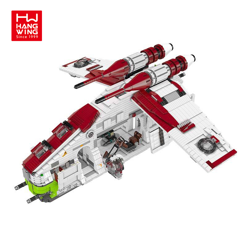 HW Star Series Republic Gunboat Interstellar LAAT-I Air Plane War Assembly Model Set MOC Creative Building Block 8039pcs