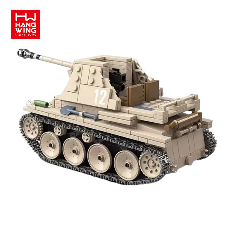 HW TOYS 608pcs German Weasel Tank Model Building Block Self-anti-tank Weapon Army Soldier Bricks Sets