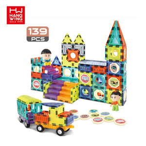 HW TOYS Educational Stem Blocks Assembly Magic Magnetic Land Magnetic Piece Building Block Toys Sets For Kids Bricks