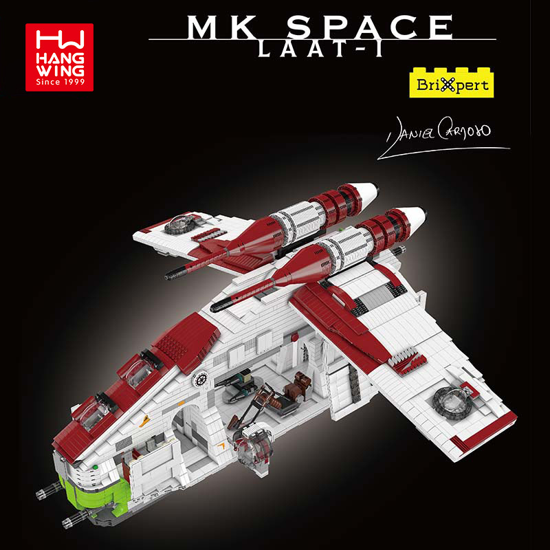 HW Star Series Republic Gunboat Interstellar LAAT-I Air Plane War Assembly Model Set MOC Creative Building Block 8039pcs