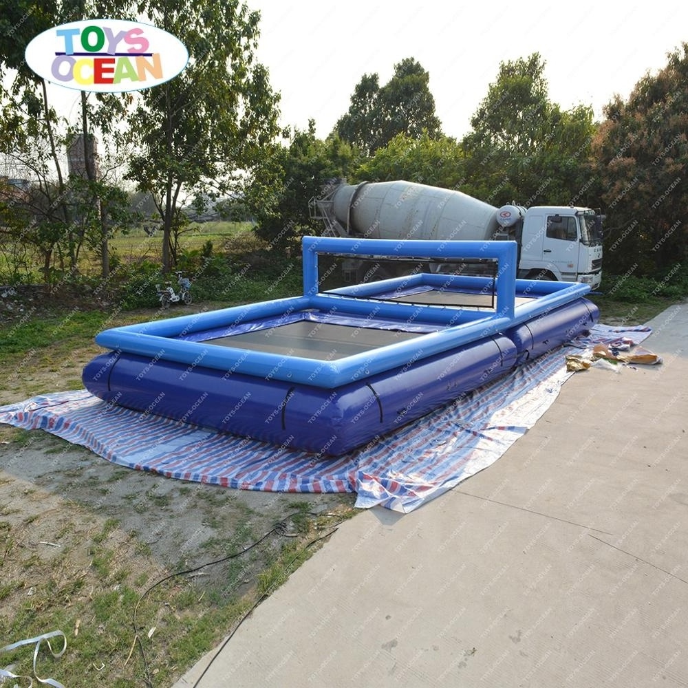 Beach Inflatable Water volleyball court With Trampoline For sale