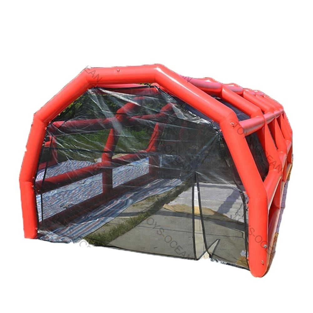 inflatable baseball batting cage field