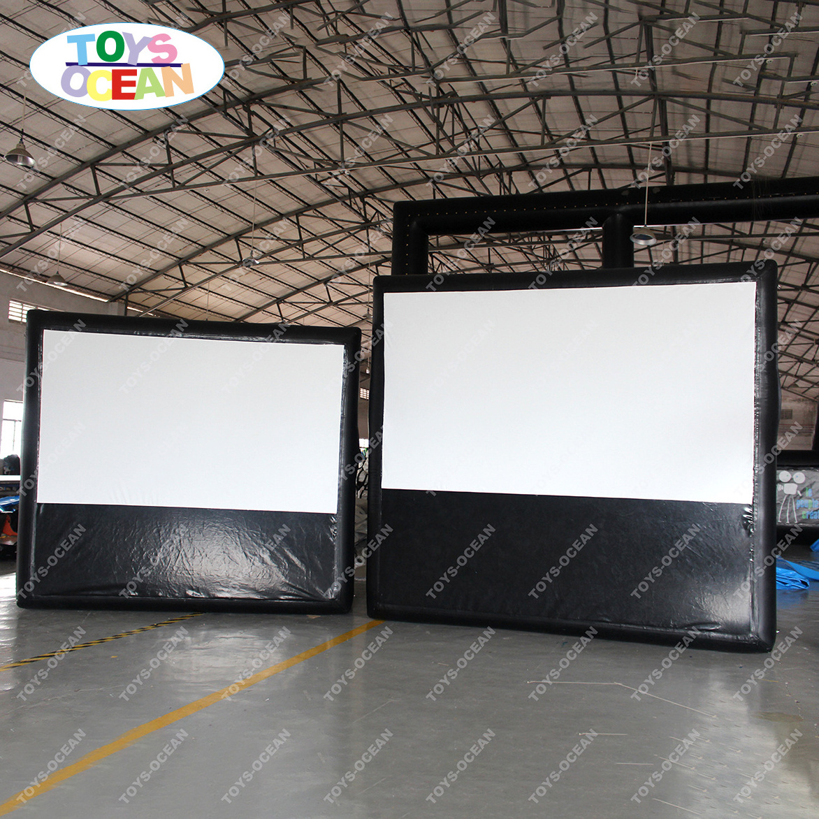 New design 16:9 inflatable movie screen in cinema