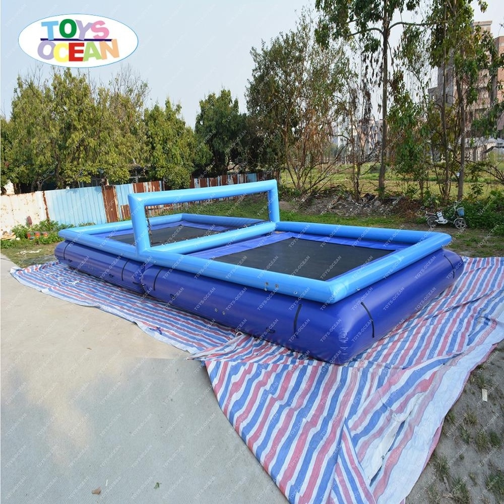 Beach Inflatable Water volleyball court With Trampoline For sale