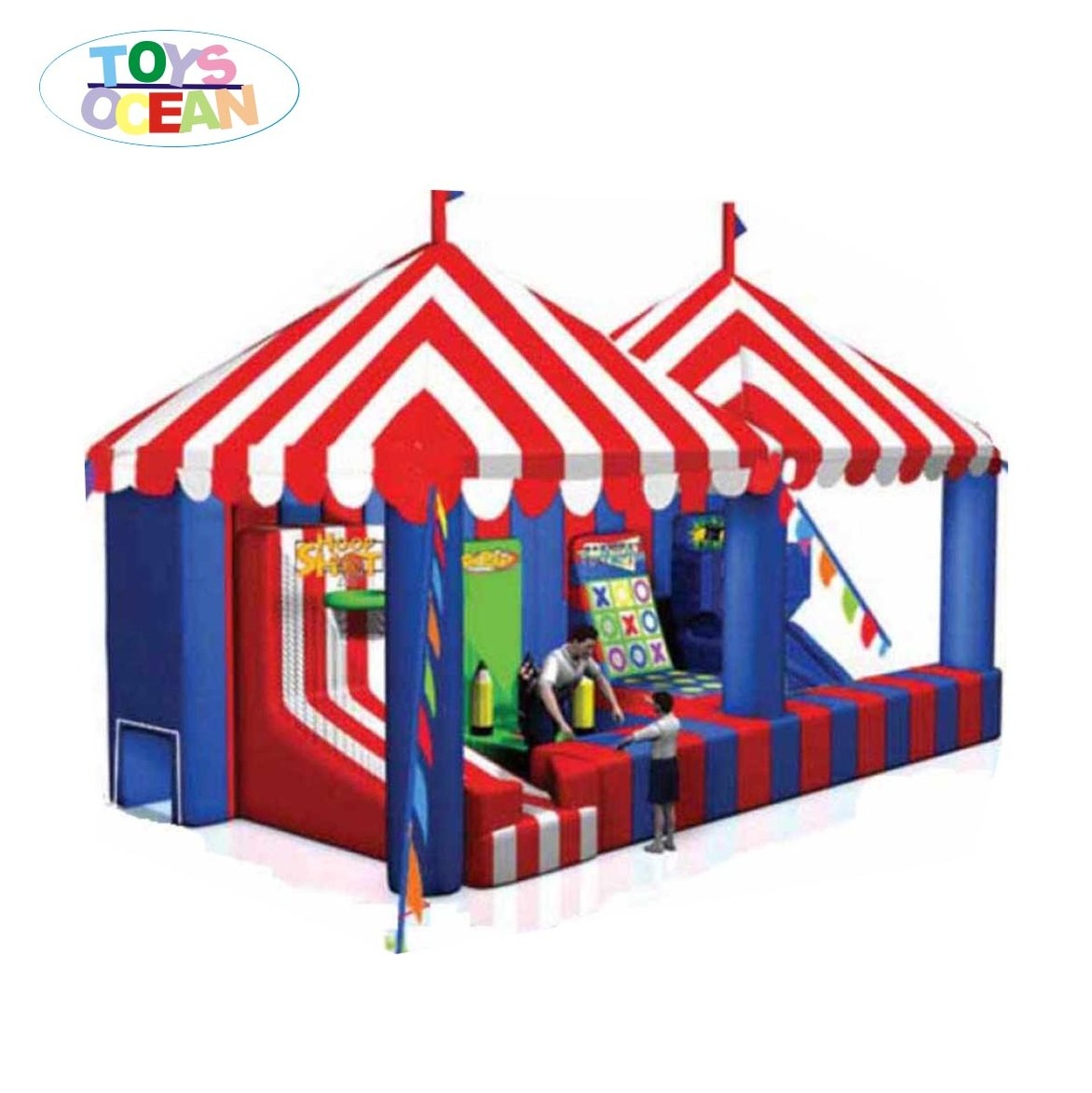 4 in 1 inflatable midway carnival sport Interactive toss Games For Kids