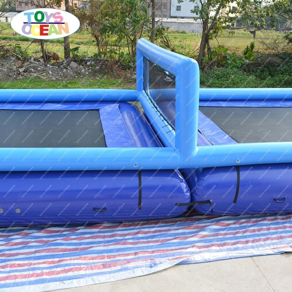 Beach Inflatable Water volleyball court With Trampoline For sale