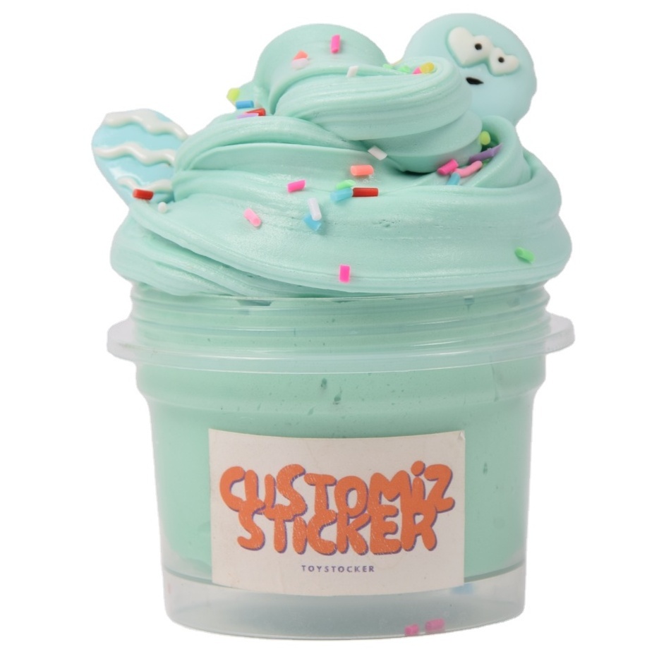 Halloween White Fluffy Slime Scented Stress Relief Toy Soft Butter Slimes for Girls and Boys Ghost Face Slime Add Ins