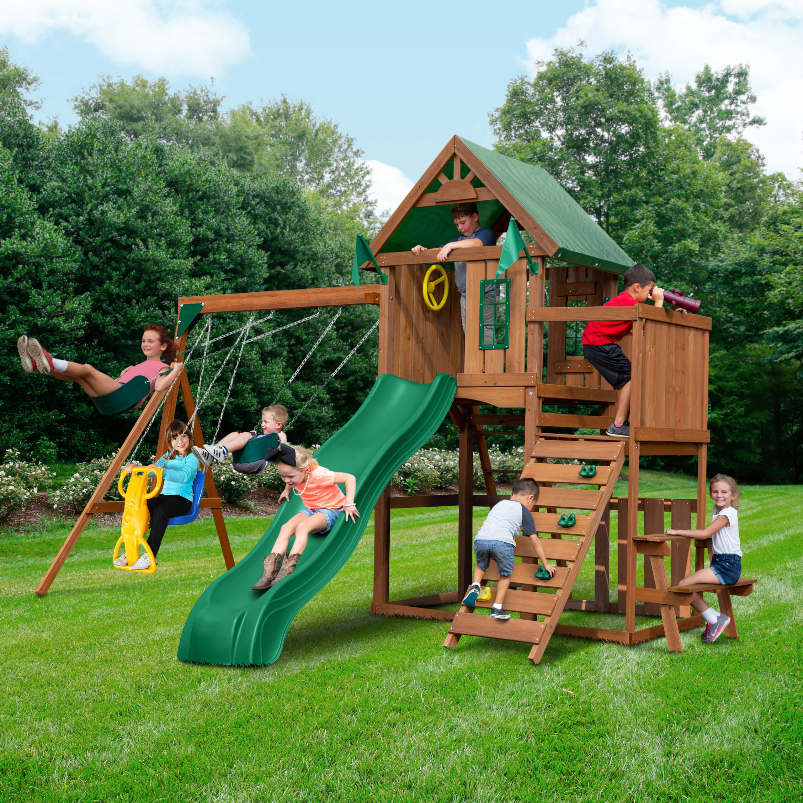 Outdoor Scenic Play set Swing & Slide for Kids