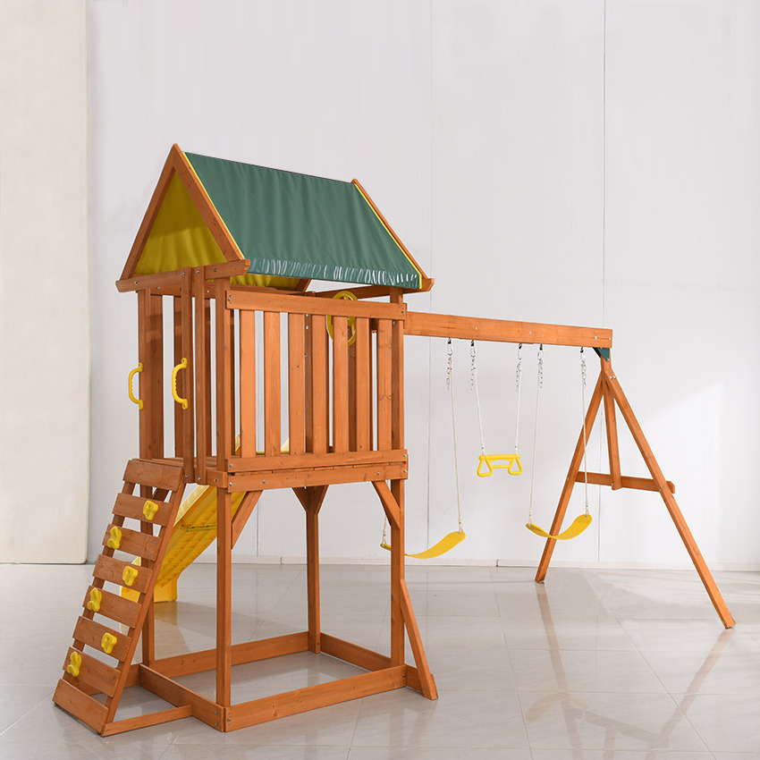 Outdoor playhouse Child Playground Outdoor Double Seat Garden Furniture Rattan Patio Swings