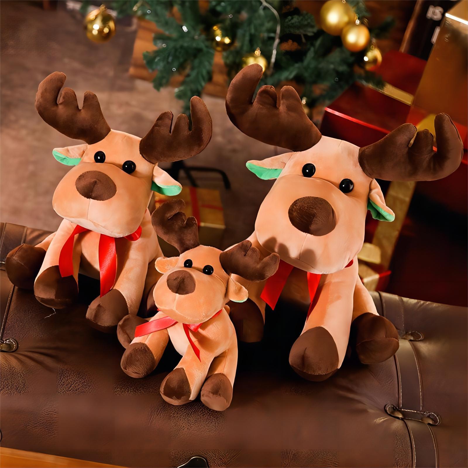 Custom Cute Reindeer Santa Plush Toys/Christmas Tree Plush Toys/Children Xmas Soft Stuffed Animal Toys for Kids 35cm