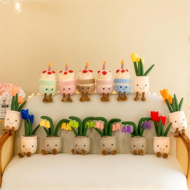 Wholesale Potted Plush Plants/Flower Plush Toys/Mushroom Dragon beard tree Potted Plants Soft Plushies