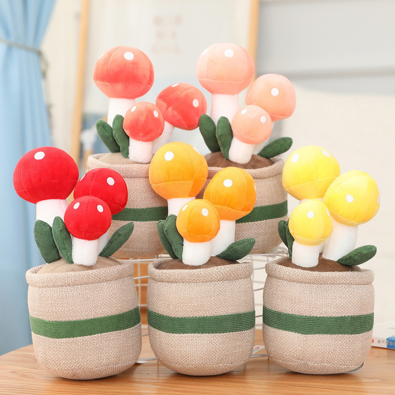 Wholesale Hot Selling Novelty Potted Plush Plants/Home Decoration Flower Plush Toys/Succulent Tulip Potted Plants Soft Plushies