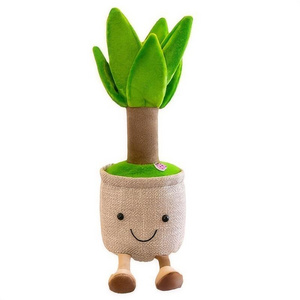 Wholesale Selling Novelty Potted Plush Plants/Flower Plush Toys/Succulent Tulip Dragon beard tree Potted Plants Soft Plushies