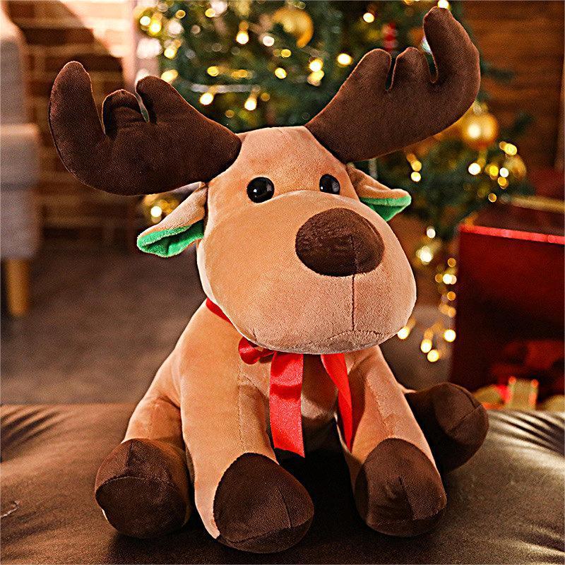 Custom Cute Reindeer Plush Toys/Christmas Elk/Children Xmas Soft Stuffed Animal Toys for Kids 25/35/45 cm