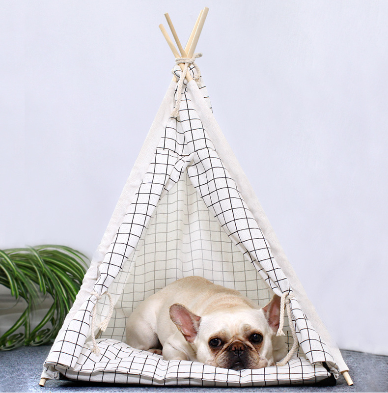 Hot Sale Soft Warm Detachable and Washable Pet Bed Teepee Tent for Dogs/Cats