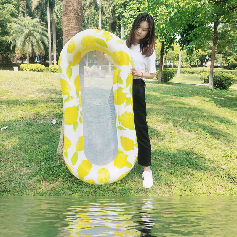 Inflatable beach mat Water pool Floating New lemon design Bed Raft Chair Hammock for Adult Kids