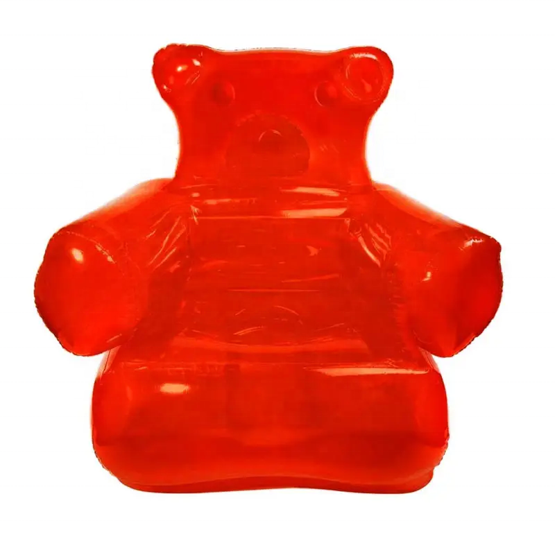 Gummy bear inflatable chair clear pvc inflatable pink sofa for 1 person