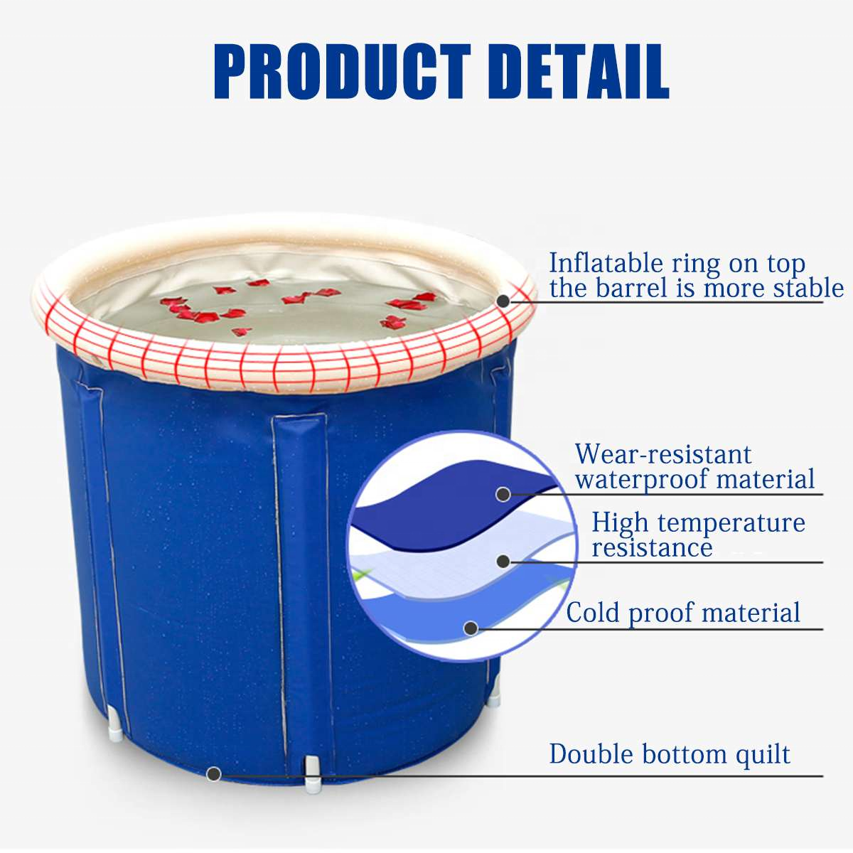 Folding Bathtub Apartment household Adult Bath Barrel Thickening Folding Inflatable Bucket ice Bath Bucket