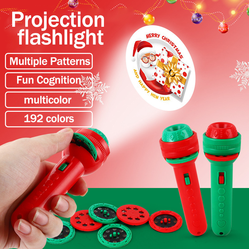 Children's Flashlight projector Lights Up Toys Christmas gift Holiday toy Early Education Cognitive Projection  Christmas toy