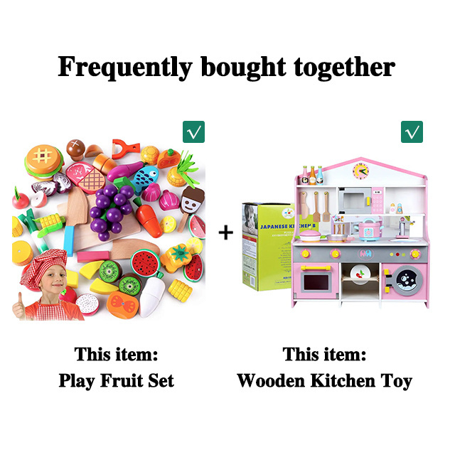 Montessori Pretending Role Play Simulation Cooking toy  Pink big Wooden Kitchen Sets toy