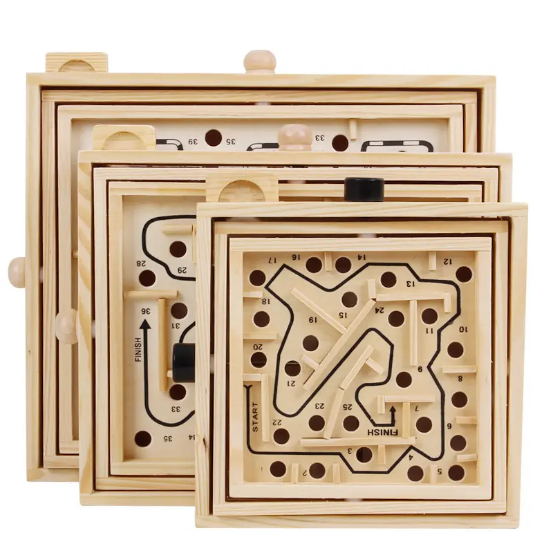 Educational 3d Kids Balance Training Maze Toy Wooden Board Game Cardinal Labyrinth Education Puzzle Classic Game Kids Labyrinth