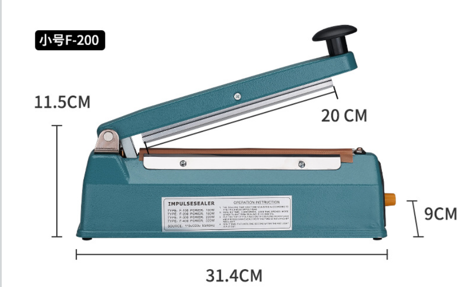 JInan Halo Hand Sealer 300mm Nylon Plastic Bags Sealer Impulse Sealer Hand Heat sealing machine