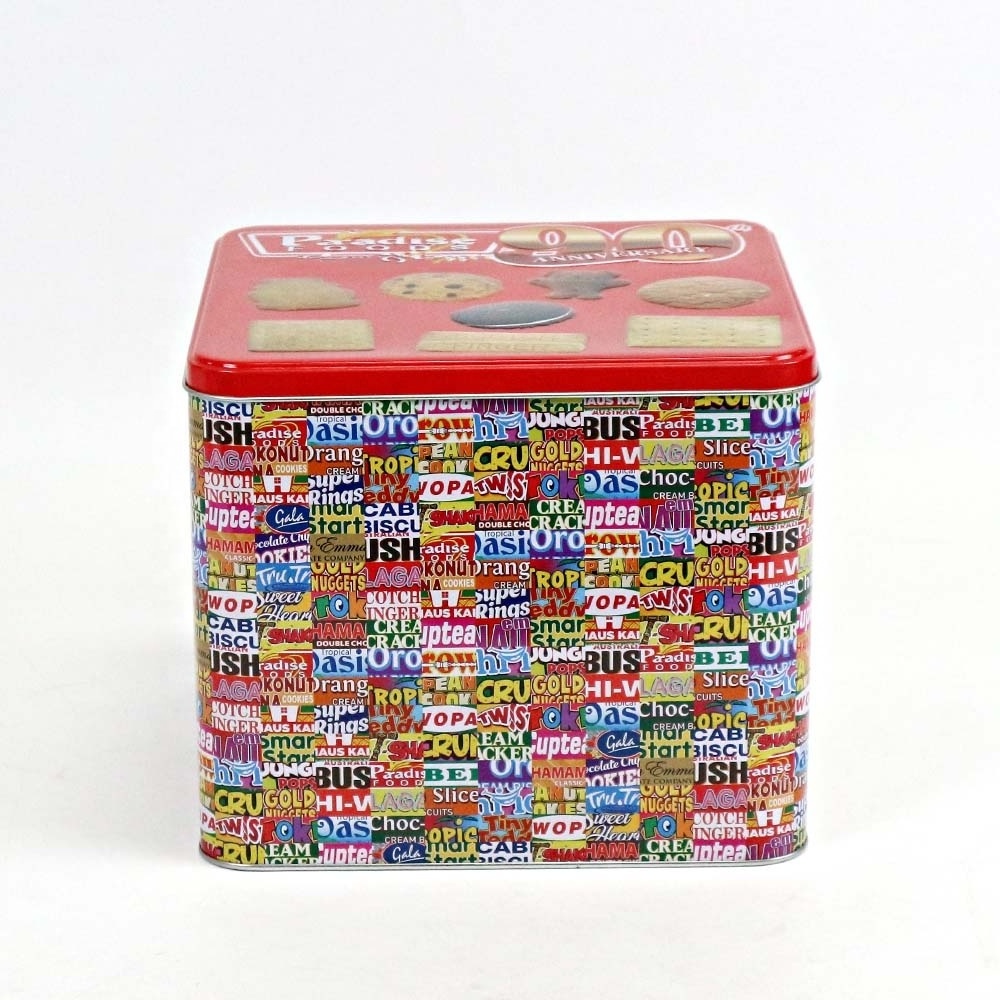 Wholesale custom metal cookie tin box for gift candy cookie package  tin with lid