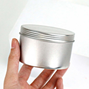 Candle Tin Container Black Gold Airtight Round 8 Oz Metal Can with Screw Lid Silver Tin Tea Box