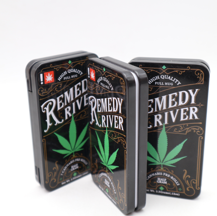 Eco friendly food grade empty CR childproof  small square prerolls tins packaging Child Proof chew tobacco metal tin box