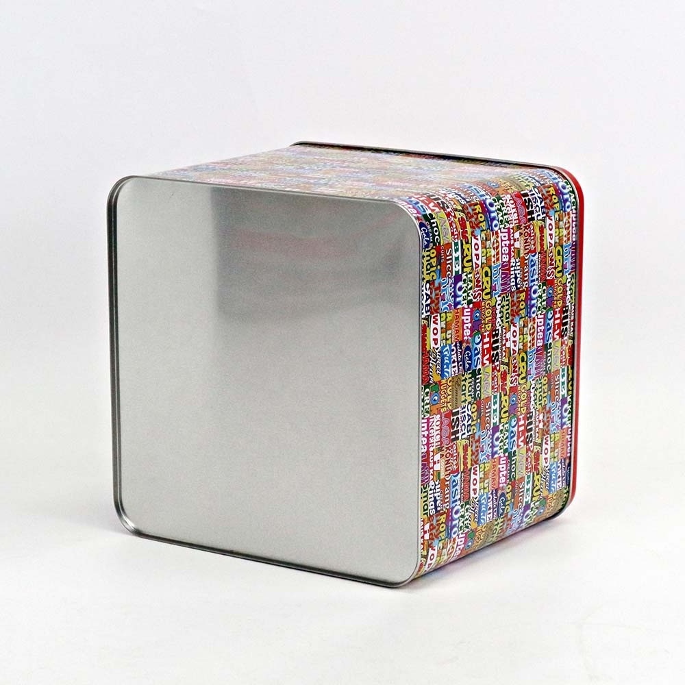 Wholesale custom metal cookie tin box for gift candy cookie package  tin with lid