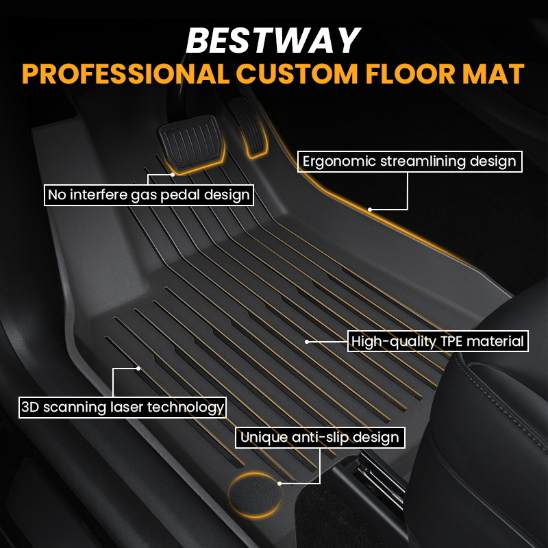 Custom each vehicle car interior accessories full set foot mats tpe environmentally friendly floor mats for Hyundai Elantra