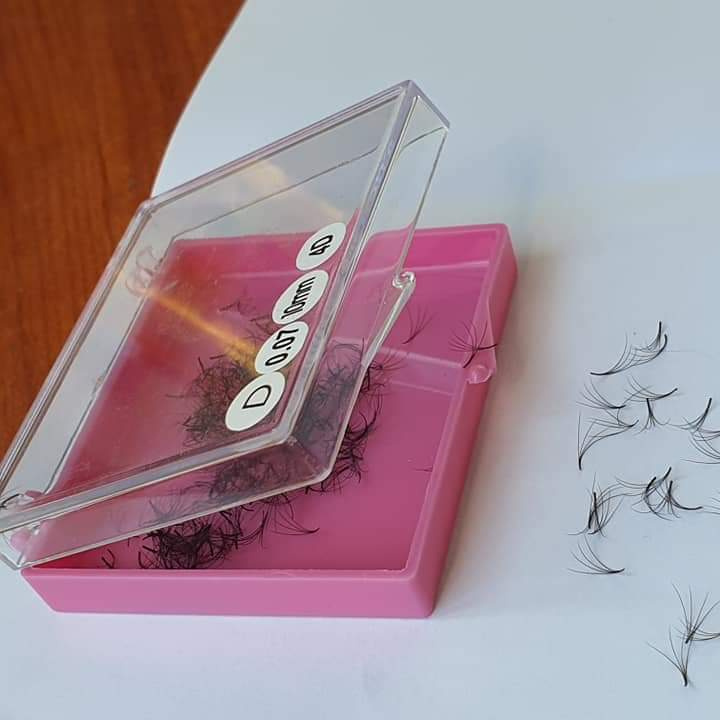 Long root Russian volume fans false eyelashes private label 0.07 D curl 1000 lashes each box for export in bulk