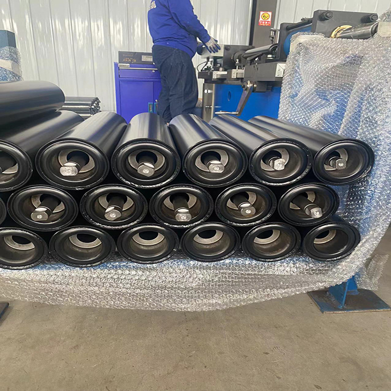 Small Mining Conveyor Belt Drive Idler Roller Drawing Rubber Coated Roller Idler for Conveyor